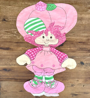 Vintage Strawberry Shortcake Raspberry Tart Cut & Sew Fabric Panel No Stuffing